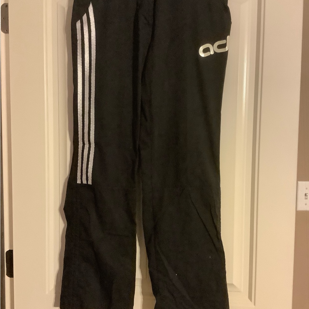 Black Kids Athletic Track Pants with Reflective Stripes